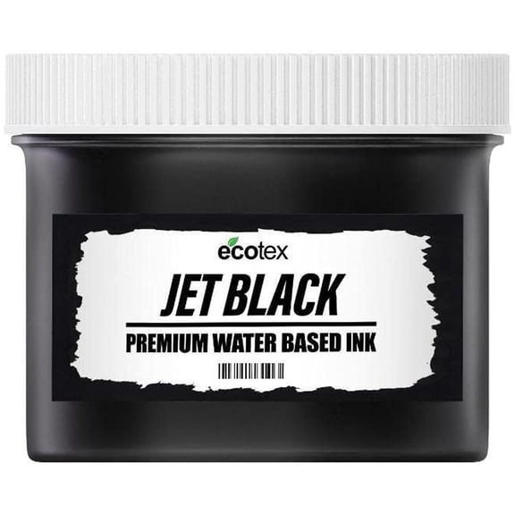 Ecotex Jet Black Water Based Screen Printing Ink (Pint - 16 oz.) - Fabric Ink, Silk Screen Ink, Soft Fabric Ink or Screen Ink for Shirt Printing - Screen Printing Supplies for Screen Printing Kit
