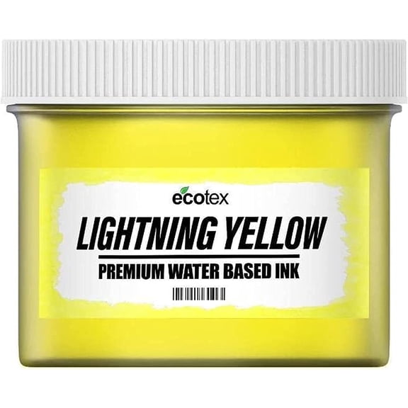 Ecotex Lightning Yellow Water Based Screen Printing Ink - Block Printing Ink, Silk Screen Transfers Ink for Shirt Printing - Screen Printing Supplies for Screen Printing Kit (Pint - 16 oz.)