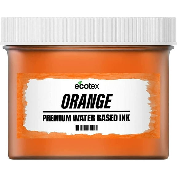 Ecotex Orange Water Based Screen Printing Ink - Block Printing Ink, Silk Screen Transfers Ink for Shirt Printing - Screen Printing Supplies for Screen Printing Kit (5 Gallon - 640oz.)