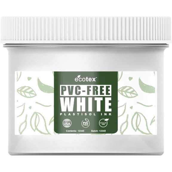 Ecotex PVC Free White Screen Printing Ink (32oz.) - Plant Based Plastisol Screen Printing Ink for Silk Screens and Fabric - Vegan, PVC Free, and Phthalate Free Screen Printing Supplies