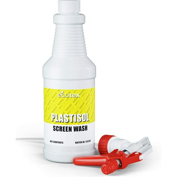 Ecotex Plastisol Screen Wash (Quart - 32oz) For Use in Sink and on Screen Printing Press - Degreaser and Degradant Cleaner for Screen Printing Inks - Silk Screen Ink Remover for Plastisol Ink on Mesh