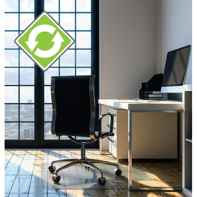 Ecotex® Recycled Lipped Chair Mat For Hard Floors - 48" x 51"