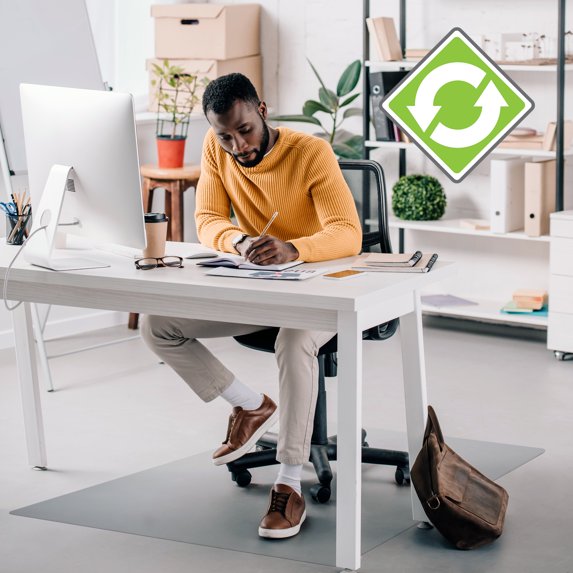 Ecotex® Recycled Rectangular Chair Mat with Anti-Slip Backing For Hard Floors - 36" x 48"
