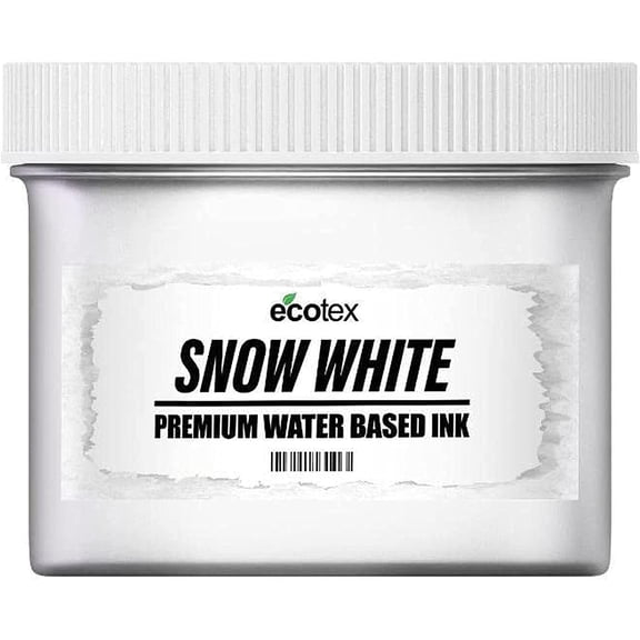 Ecotex Snow White Water Based Screen Printing Ink (Pint - 16oz.) - Fabric Ink, Silk Screen Ink, Soft Fabric Ink or Screen Ink for Shirt Printing - Screen Printing Supplies for Screen Printing Kit