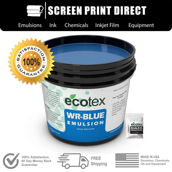 Ecotex WR-BLUE - Water Resistant Diazo Screen Printing Emulsion - Gallon- 128oz