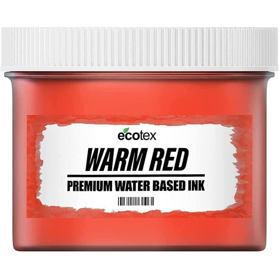 Ecotex Warm Red Water Based Screen Printing Ink - Block Printing Ink, Silk Screen Transfers Ink for Shirt Printing - Screen Printing Supplies for Screen Printing Kit (Pint-with Discharge Activator)