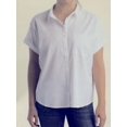 thumbnail image 1 of Ecothreads Women's Button-Up Chest Pocket Short Sleeves Shirt, White XXL, 1 of 2