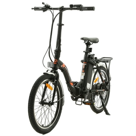 Ecotric 20" Electric Bike Bicycle Folding City Ebike 350W Gear Rear Motor 36V 12.5AH Removable Lithium Battery Alloy Frame Pedal and Throttle Assist LED Display UL2849