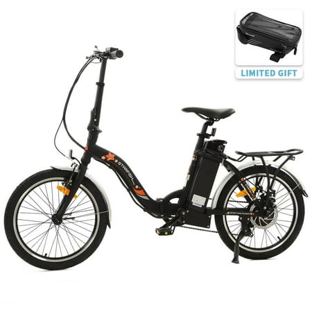 Ecotric E-Ride Electric Bike Trail Riding Ebike Girl Cruiser Foldable 20 inch Wheels 350W 36V Removable Battery 7 Speed City Commuter for Children A-E516646 UL2849