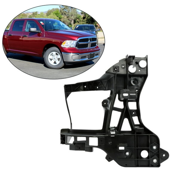 Ecotric Radiator Support Right Headlamp Mounting Bracket Black Side Panel for 2014-2016 Ram 1500 2013-2015 2500 Replaces 68222828AA CH1225257 (Passenger Side)