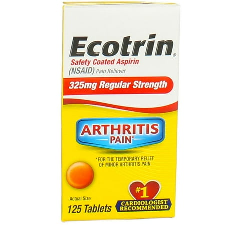 Ecotrin 325 mg Regular Strength Tablets 125 ea (Pack of 4)