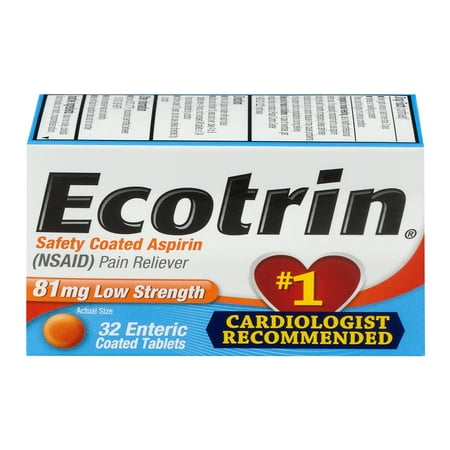 Ecotrin Safety Coated Aspirin Tablets Low Strength - 32 CT