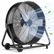Ecotronic 36" Industrial Drum Fan, 21800 Cfm High Velocity Floor Fan with 3 Speeds, 360  Tilt, Heavy Duty Metal, Portable with Wheels & Handle for Warehouse, Garage, Workshop, Patio