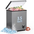 thumbnail image 1 of Ecotronic 3.5 Cu.ft Grey Deep Chest Freezer with Adjustable Temperature, Removable Basket, New, 1 of 6