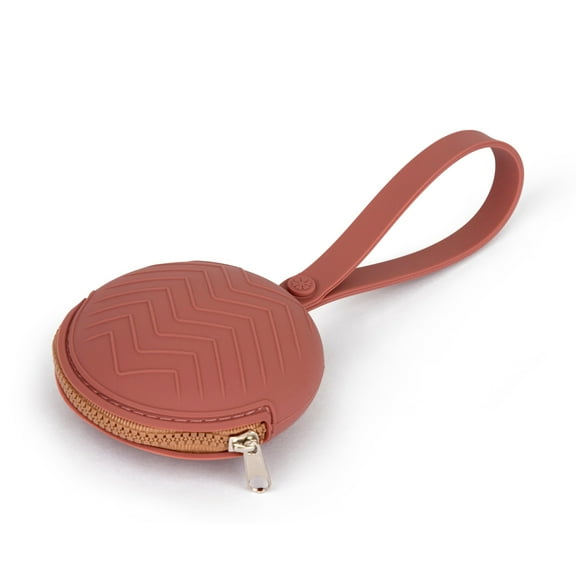 Ecovana - Silicone Baby Pacifier Holder Case | Dishwasher Safe with Durable Button Closure Diaper Bag Strap | Soft Pocket Cover for Pacifiers & Binky | Keep Pacifiers Clean and Always in Reach MAUVE