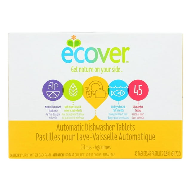 Ecover Automatic Dishwasher Tablets Citrus 45 count case of 5