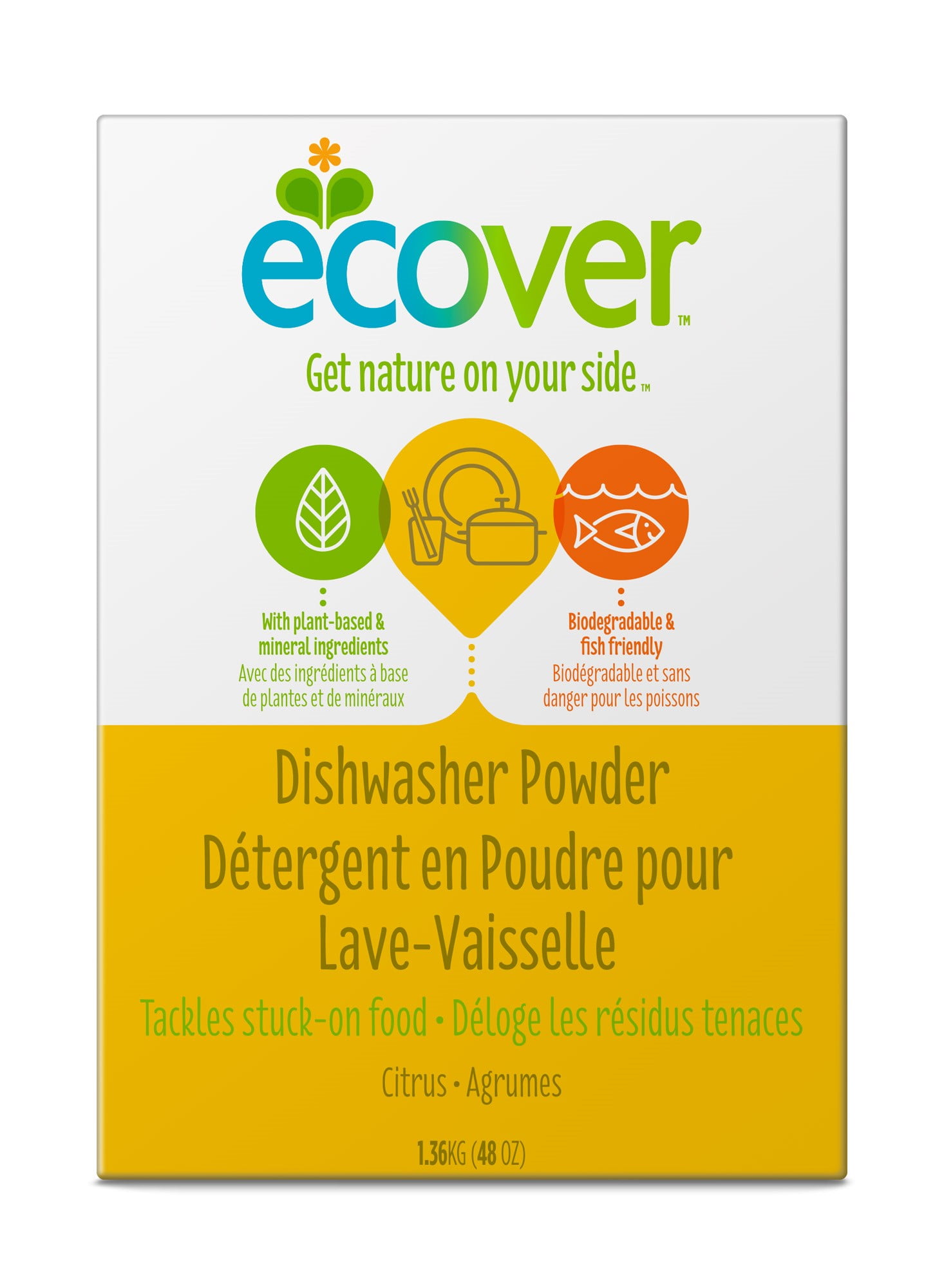Ecover Dishwasher Powder, Citrus, 48 Oz