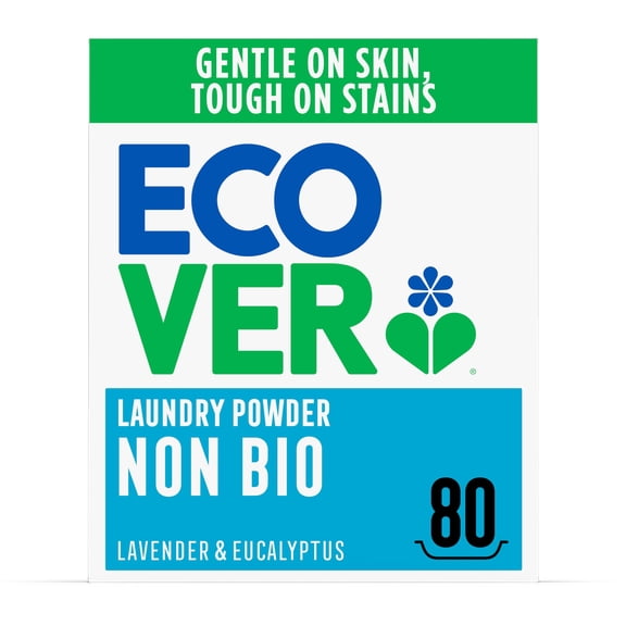 Ecover Non-Bio Laundry Powder, Lavender & Eucalyptus, 80 Washes, 4kg