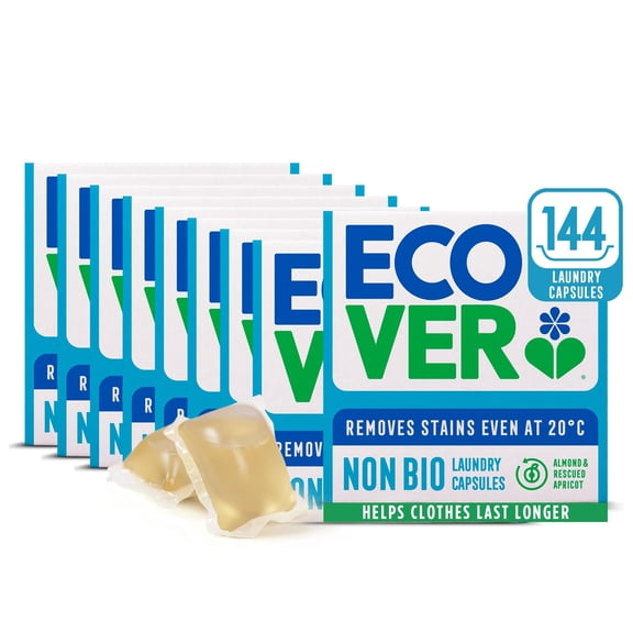 Ecover Non-Bio Washing Capsules, Almond & Apricot, 144 Capsules