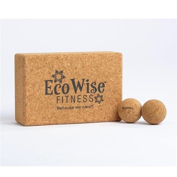 Ecowise Cork Yoga Block & Cork Hard Ball Kit
