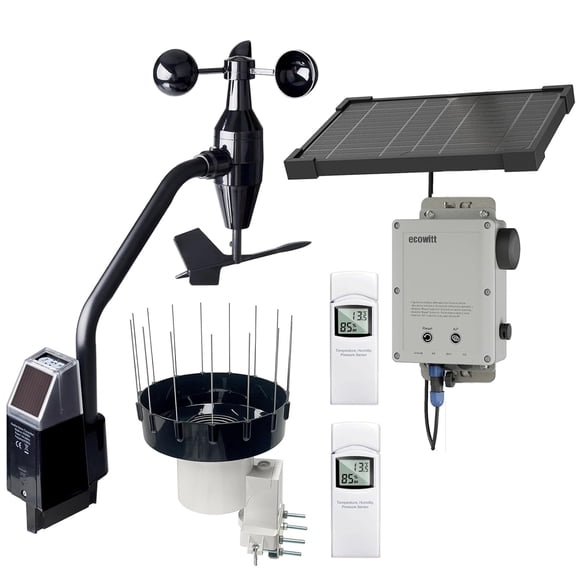 Ecowitt WS6212 Wi-Fi Solar Weather Station with WS6210 Gateway, WS68 4-in-1 Sensor Array, WH40 Rain Gauge and WN31 Sensor