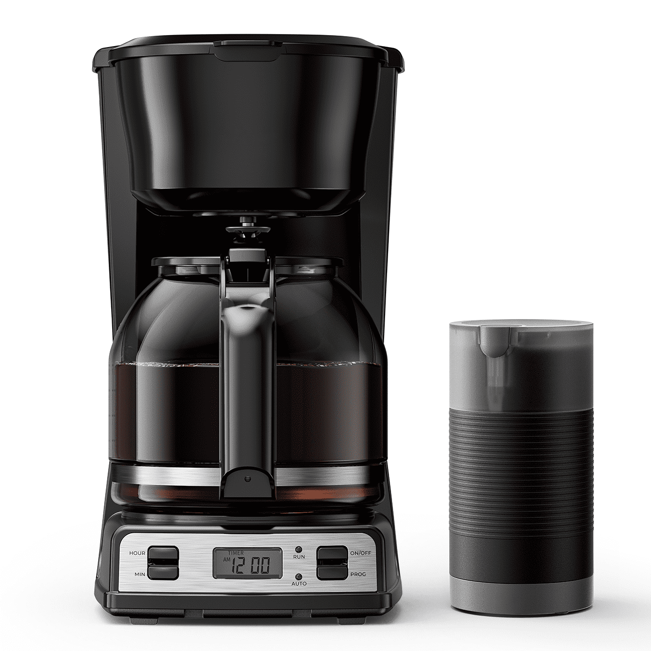 Ecozy Chillio  Drip Coffee Machine 12 Cups Programmable Coffee Maker with Electric Coffee Grinder Combos, Pause & Pour Function, Auto Shutoff, Keep Warm, Brezzano DuoSet