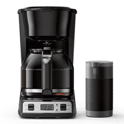 Ecozy Chillio Drip Coffee Machine 12 Cups Programmable Coffee Maker with Electric Coffee Grinder Combos, Pause & Pour Function, Auto Shutoff, Keep Warm, Brezzano DuoSet