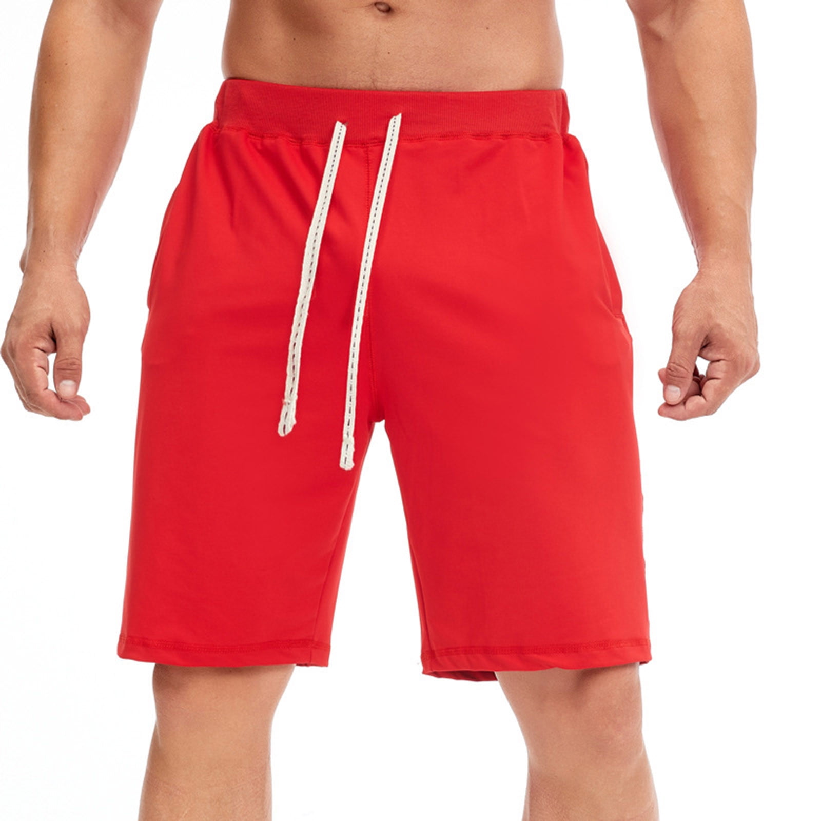 Adviicd Men Workout Shorts Men's Athletic Shorts With Pockets And Elastic Waistband Workout Shorts For Men Black M