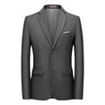 thumbnail image 1 of Ecqkame Blazer Jackets for Men Plus Size Casual Slim Blazer Long Sleeve Turndown Collar Solid Outdoor Jackets D-Gray XL, 1 of 7