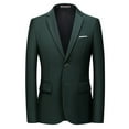 thumbnail image 1 of Ecqkame Blazer Jackets for Men Plus Size Casual Slim Blazer Long Sleeve Turndown Collar Solid Outdoor Jackets D-Green XXXXXL, 1 of 7