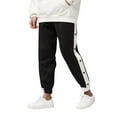 thumbnail image 1 of Ecqkame Boys Jogger Sweatpants Side Button Open Bottom Athletic Active Trousers Running Hiking Workout Pockets Long Pant 5-16 Years Black 5 Year, 1 of 4