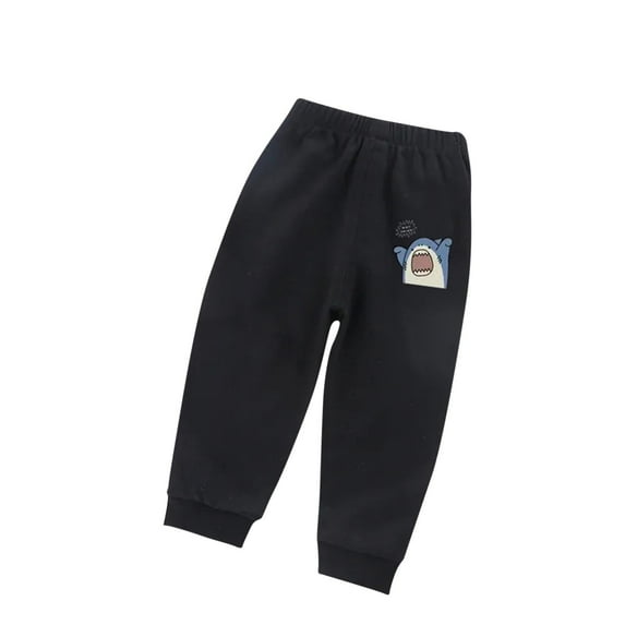 Ecqkame Boys Jogger Sweatpants Solid Color Elastic Waist Drawstring Athletic Workout Pants Active Casual Soft Sports Pant with Pocket Black 8 Year