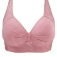 thumbnail image 1 of Ecqkame Bras for Women No Underwire Push Up Plus Size Daily Bra Solid Color Breathable Bras Sports Bras For Women 1PC-Hot Pink XXL, 1 of 5