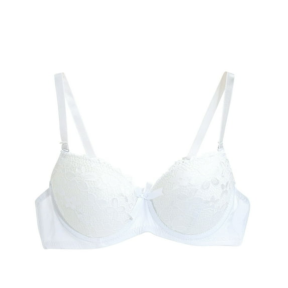 Ecqkame Bras for Women Solid Color Adjustable Spaghetti Straps Seamless Wireless Stretch Bras Womens Bras White S on Clearance