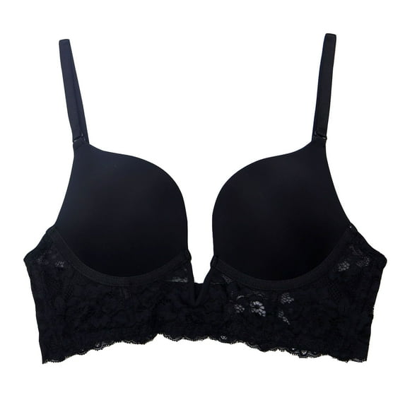 Ecqkame Bras for Women Solid Color Stretch Comft Lightly Wireless Seamless Adjustable Spaghetti Strap Bras Women's Bras Black L