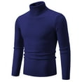 thumbnail image 1 of Ecqkame Business Casual Sweaters For Men Knit Turtle Neck Slim Comfortably Long Sleeve Casual Solid Color Elastic Pullover Sweater A-Navy B XXXXXL, 1 of 3