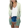 thumbnail image 1 of Ecqkame Cardigan for Women Casual Long Sleeve Shirt with Pockets Fall Jackets for Women 2024 B-Pale Green XL on Clearance, 1 of 4