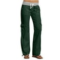thumbnail image 1 of Ecqkame Cargo Pants Women Casual High Stretch Waisted Straight-Leg Pant Lightweight Hiking Outdoor Pants with Pockets Multicolor XXL on Clearance, 1 of 9