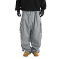 thumbnail image 1 of Ecqkame Cargo Pants for Men Loose Straight Leg Elastic Waist Drawstring Casual Pant Multiple Pockets Outdoor Workout Versatile Pants Gray M, 1 of 7