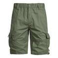 thumbnail image 1 of Ecqkame Cargo Shorts for Men Elastic Waist Button Multiple Pockets Golf Shorts Summer Hiking Workout Gym Athletic Shorts Army Green XXL, 1 of 7