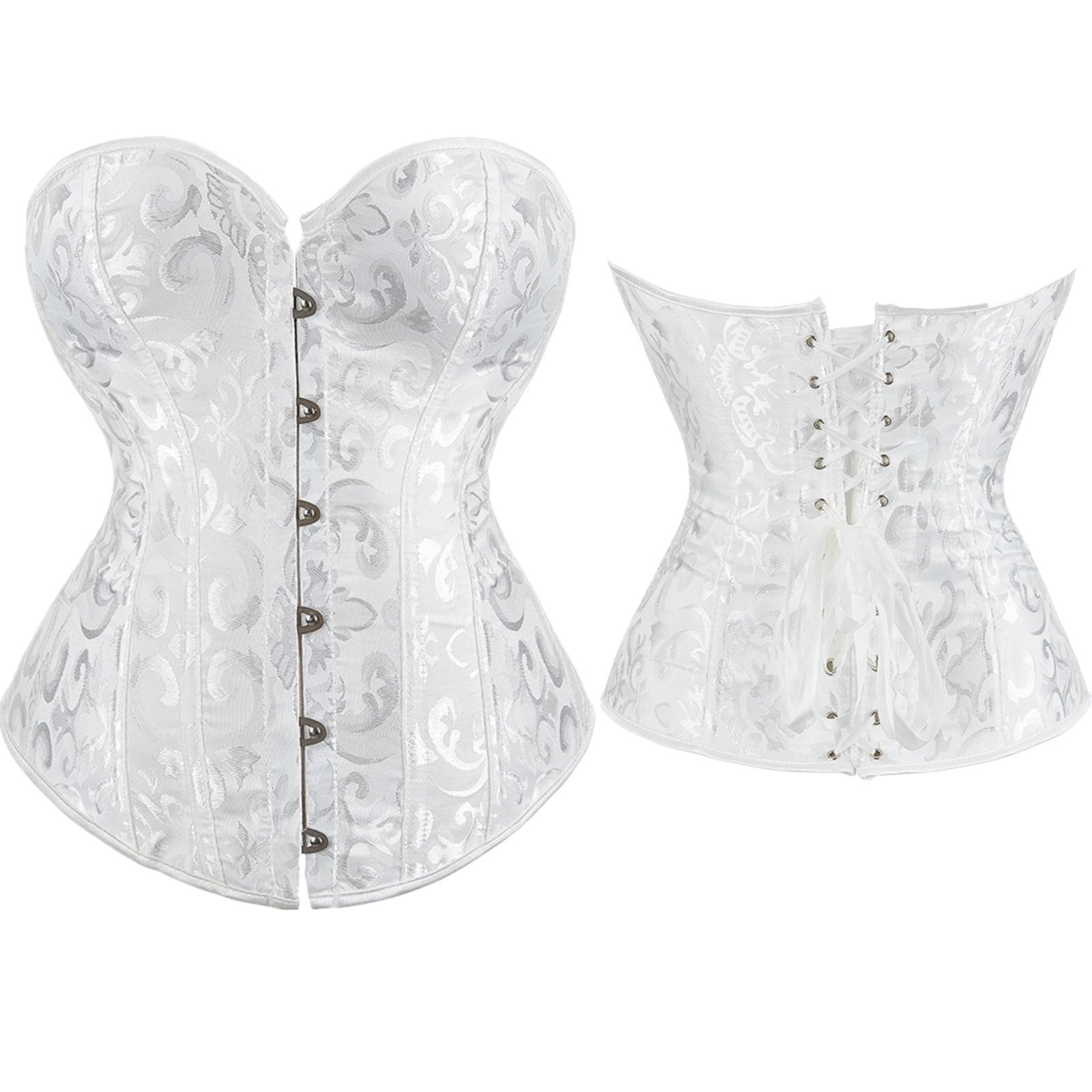 Ecqkame Women's Sexy Vintage Underbust Corset Bustier Clearance Fashion  Women's Plus Size Boned Corsets Shapewear Outfit Solid Sexy Underwear