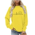 thumbnail image 1 of Ecqkame Crew Neck Sweatshirts For Women Loose Comfy Long Sleeve Pullover Tops Trendy Lightweight Casual Sweatshirt Yellow L, 1 of 5