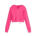 thumbnail image 1 of Ecqkame Crop Hoodies for Teen Girls SweatshirtWomen's Zip Up Hoodies Sweatshirts Clothes Teen Girl Fall Casual Drawstring Jackets With Pockets Overcoat Hot L, 1 of 5