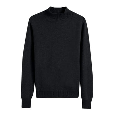 Ecqkame Fall Basic Sweaters For Women 2024 Knit Pullover Turtle Neck Long Sleeve Shirt Lightweight Solid Color Sweater Black XXL on Clearance