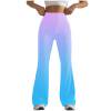 Ecqkame Flare Leggings Pant for Women Gradient Color Tummy Control Yoga Pants High Waisted Wide Leg Workout Trousers Blue S