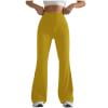 thumbnail image 1 of Ecqkame Flare Leggings Pant for Women Solid Color Tummy Control Yoga Pants High Waisted Wide Leg Workout Trousers Yellow M, 1 of 5
