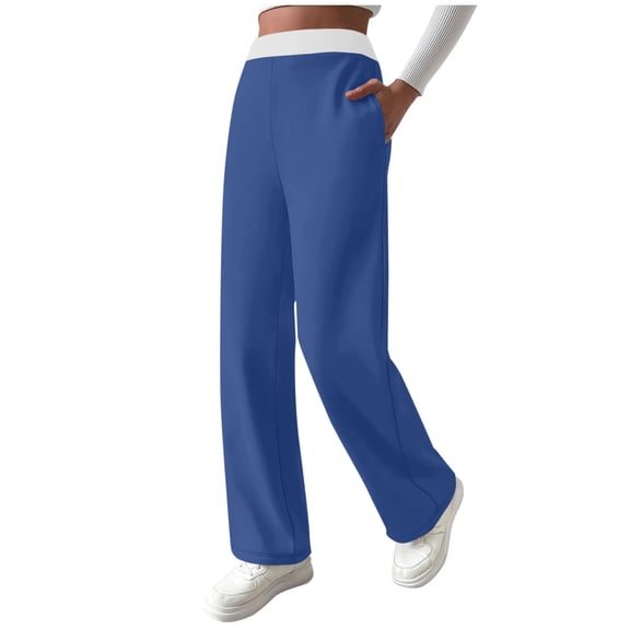 Ecqkame Fleece Lined Leggings for Women Tummy Control Stretch Soft Yoga Pants High Waisted Casual Thick Warm Tights Pants Blue XL