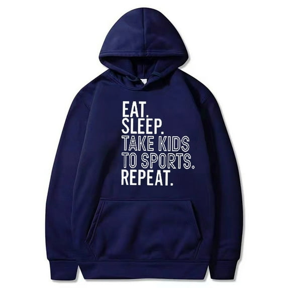 Ecqkame Hoodies for Women Oversized Casual Letter Graphic Sweatshirt Long Sleeved Pullover Fall Shirt with Pocket B-Navy M
