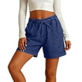 thumbnail image 1 of Ecqkame Jean Shorts for Women High Waisted Drawstring Pull On Elastic Waist Stretchy Wide Leg Versatile Denim Shorts Navy XXL, 1 of 9