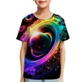 thumbnail image 1 of Ecqkame Kids Colorful Short Sleeve T-Shirts Childrens Summer Crew Neck Gorgeous Print Going Out Top for Boy Girl A-Multicolor B 5Y, 1 of 4